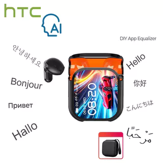 HTC NE20 Fones De Ouvido Bluetooth 6.0 AI Tradução Ao Vivo Tela LED Inteligente HiFi Qualidade De Som Tecnologia De Canc em Oferta na Shopee