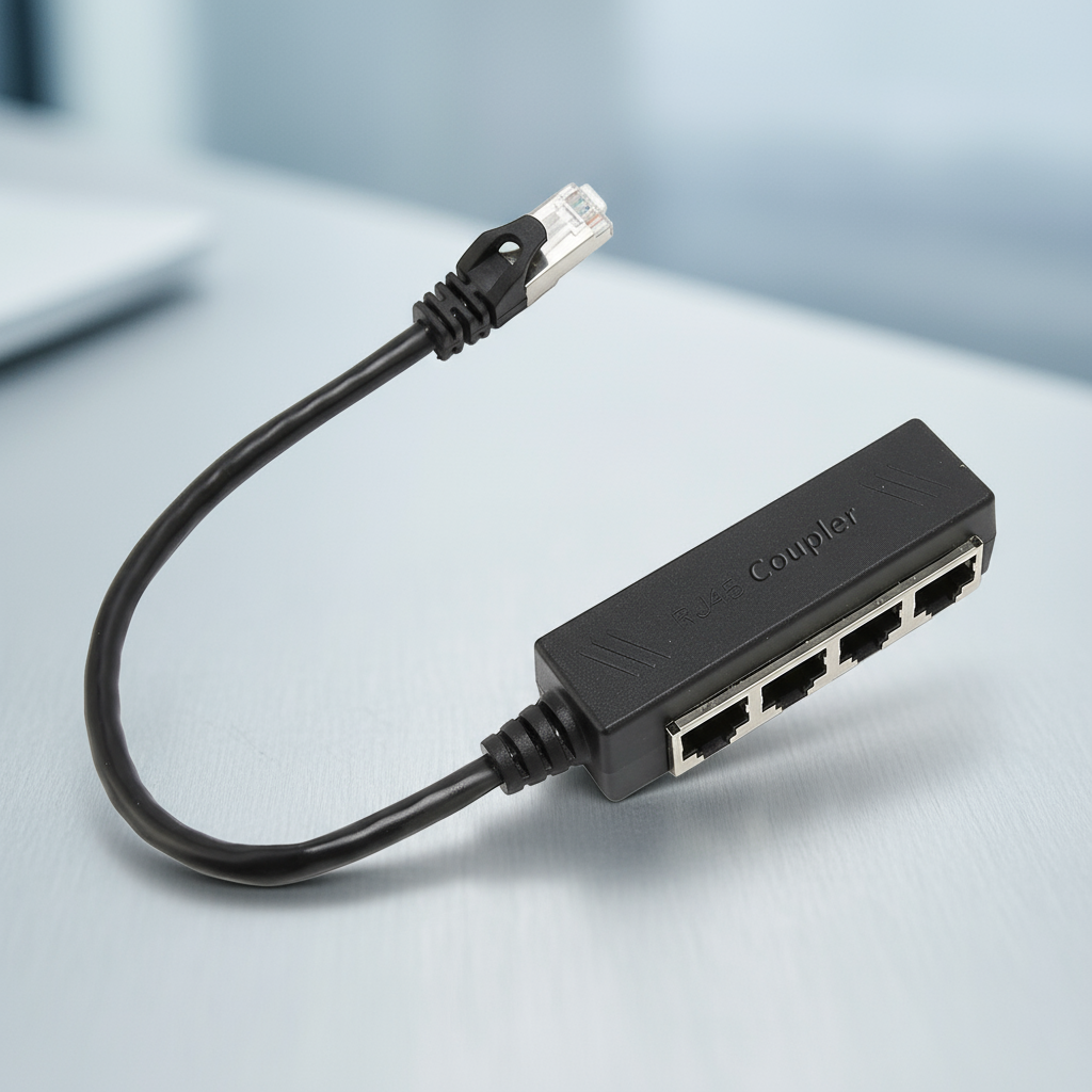 Adaptador de rede divisor Ethernet RJ45 LAN 1 para 4 conectores, cabo ...