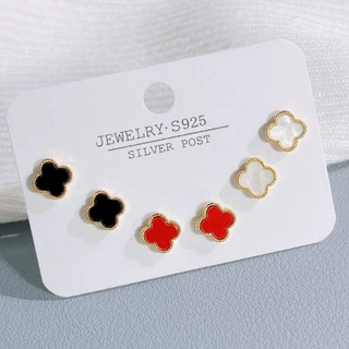 Conjunto De Brincos De Trevo De Quatro Folhas De Ano Novo , Cor Dourada , Presente Requintado Para Estudantes E Mulheres em Oferta na Shopee