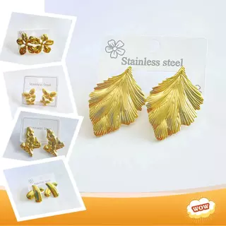 Brincos De Borboleta Geométrica Para Mulheres , Aço Inoxidável , Banhado A Ouro 18K , Joias De Festa Punk À Prova D'água em Oferta na Shopee