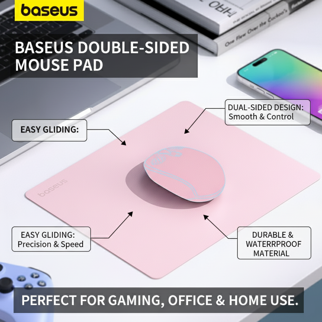 Baseus Mouse Pad Gaming Escritório Computador Ratos Tapete Dupla Face ...