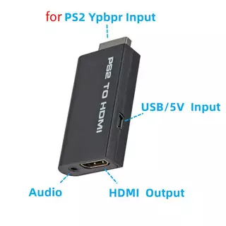 para Conversor de Áudio e Vídeo PS2 para HDMI-Compatível Full 1080P Adaptador 480i/480p/576i com Saída de Áudio de