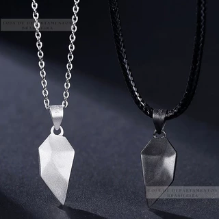  Colar Coração (2 unidades) / Amizade | Casal colar bicolor criativo e simples pingente wishing stone colar para