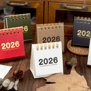 2026 Simples Cor Sólida Mini Desktop Calendário Agendador Diário Duplo Planejador De Mesa Organizador De Agenda Anual em Oferta na Shopee