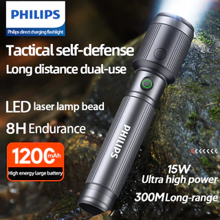 Lanterna LED Profissional Philips SFL2141 650 lúmens, alcance 300m, corpo em alumínio aeronáutico, à prova d’água IPX5,
