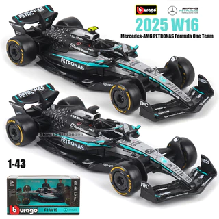 Bburago 1 : 43 Novo F1 Mercedes-AMG 2025 W16 # 63 George Russell 12 Kimi Antonelli Alloy Car Die Cast Modelo Brinquedo C