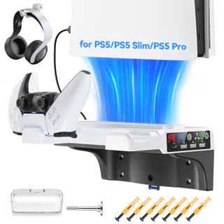 Kit De Montagem Em Parede Para Console PS5 PRO/PS5 Slim-Estação De Carregamento Duplo Compatível Com Acessórios Playstat