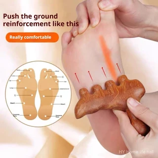 Massageador de Pontos de Acupuntura dos Pés de Sândalo - Bastão de Reflexologia para