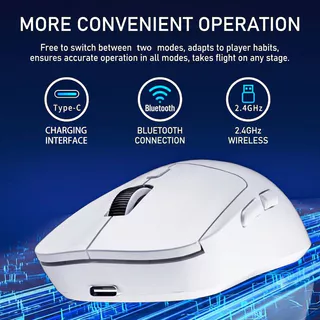 HXSJ 348 Rato Gamer Sem Fio Bluetooth BT5.3 Leve Ajustável 10000 DPI para Desktop e Notebook