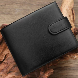 Carteira Bifold Masculina Textura De Couro Curto Horizontal Business
