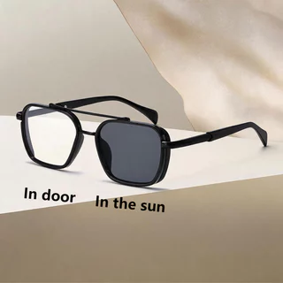 Óculos De Sol Fotocromáticos Retro Ponte Dupla Uv400 Para Homens Mulheres Dirigindo Ciclismo Pesca