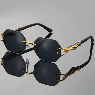 Fiylrog Retro Fashion Geométrico Óculos De Sol Sem Moldura Unissex Na Moda Para Viagens Praia, Presente Dirigir