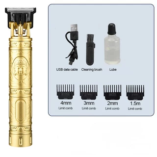 Máquina De Cortar Cabelo Sem Fio T9, Aparador Recarregável Para Barba E Corte De Masculino, Design De Dragão Dourado