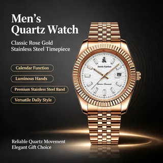 Relógio masculino de quartzo com pulseira de aço inoxidável, data e mostrador luminoso, presente para namorado