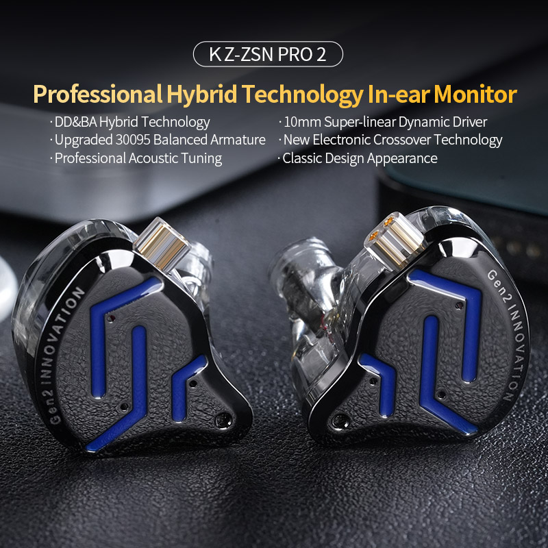 Fones de ouvido KZ ZSN PRO 2 intra-auriculares de metal HiFi, driver ...
