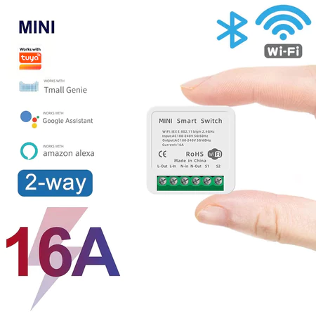 Axus Para Tuya Smart Life 16A WiFi Mini Interruptor Inteligente Módulo De Relé De Automação Residencial Tomada De Contro