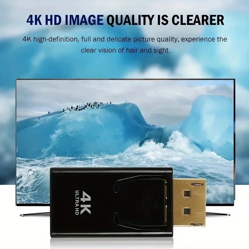 Adaptador DisplayPort Conversor 4K DP Para HDMI Compatível Com Windows ...