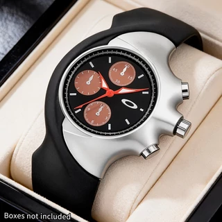 Relógio Masculino Com Cronógrafo Alienígena Curvo Y2k, Esportes Futuristas Vintage, Pulseira De Silicone Preta, Analó