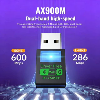 2 Em 1 Driver Placa De Rede Livre WiFi6 Bluetooth 5.4900Mbps Banda Dupla 2.4G + 5GHz Adaptador Receptor Sem Fio Para PC