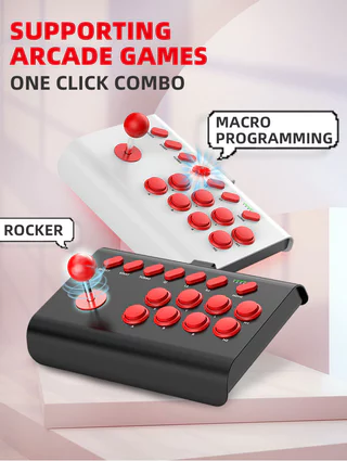 Arcade Fight Stick para PS4/Switch/PC – Controle Joystick Bluetooth Multi-Plataforma com Turbo, Compatível com