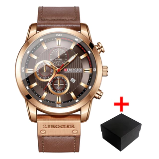 Relógio Masculino De Quartzo Com Mostrador Grande E Pulseira De Couro Data