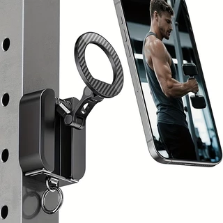 Suporte Magnético para Celular na Academia - Ímãs N52, Fixação em Superfícies Metálicas, Braçadeira de Mesa Portátil