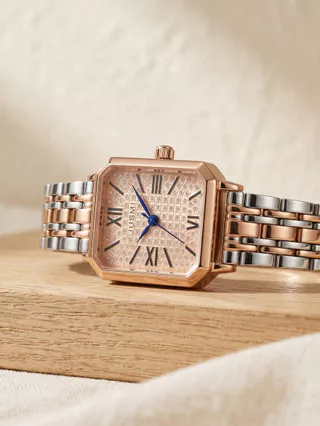 Relógio Feminino Retrô Algarismos Romanos Quadrado Quartzo Correia de Aço Inoxidável Duas Cores Minimalista Moda