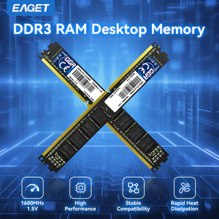 EAGET P10 DDR3 RAM para desktop 1600MHz 4GB/8GBx2 Compatível com Intel e AMD