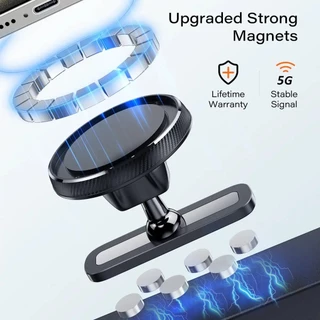 Suporte Magnético 360° para Celular na Academia, Base de Liga Ajustável para Smartphones de 4,7 a 6,5 Polegadas