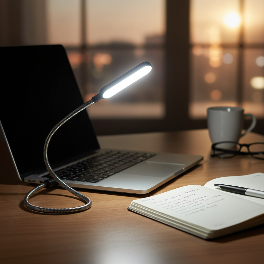 6 LED USB Luminária de Mesa Flexível Mini Portátil para Leitura de ...
