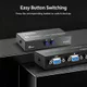 FJGERA VGA 2 portas, comutador bidirecional divisor 2 em 1/1 em 2, selecionador de vídeo manual 1080P, suporta monitores