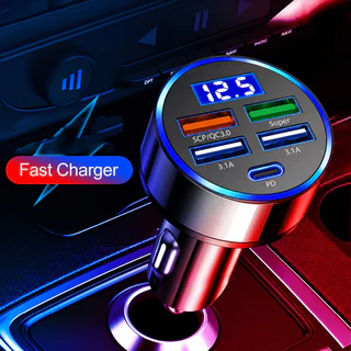 5 Portas Carregador De Carro Carregamento Rápido PD QC3.0 USB C Telefone Tipo Adaptador No Para iPhone Samsung Huawei Xi