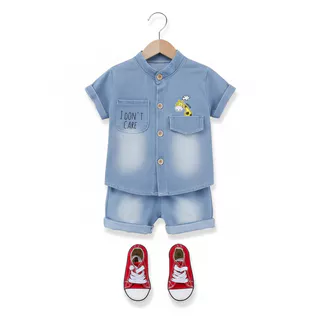 Nova Roupa De Verão Para Crianças Menino Roupas Jeans Casual Camisa De Manga Curta Shorts 2 Unidades/Conjuntos Esportiva em Oferta na Shopee