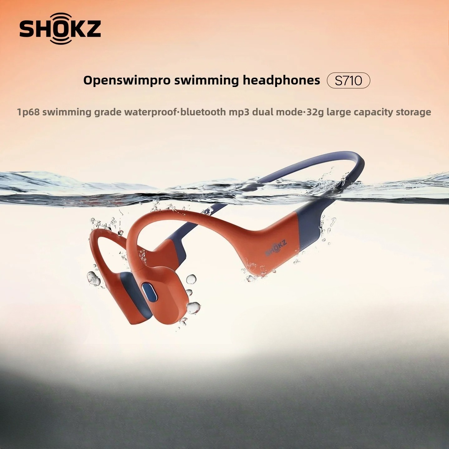 Shokz OpenSwim Pro S710 Fones de Ouvido Bluetooth Sem Fio Condução