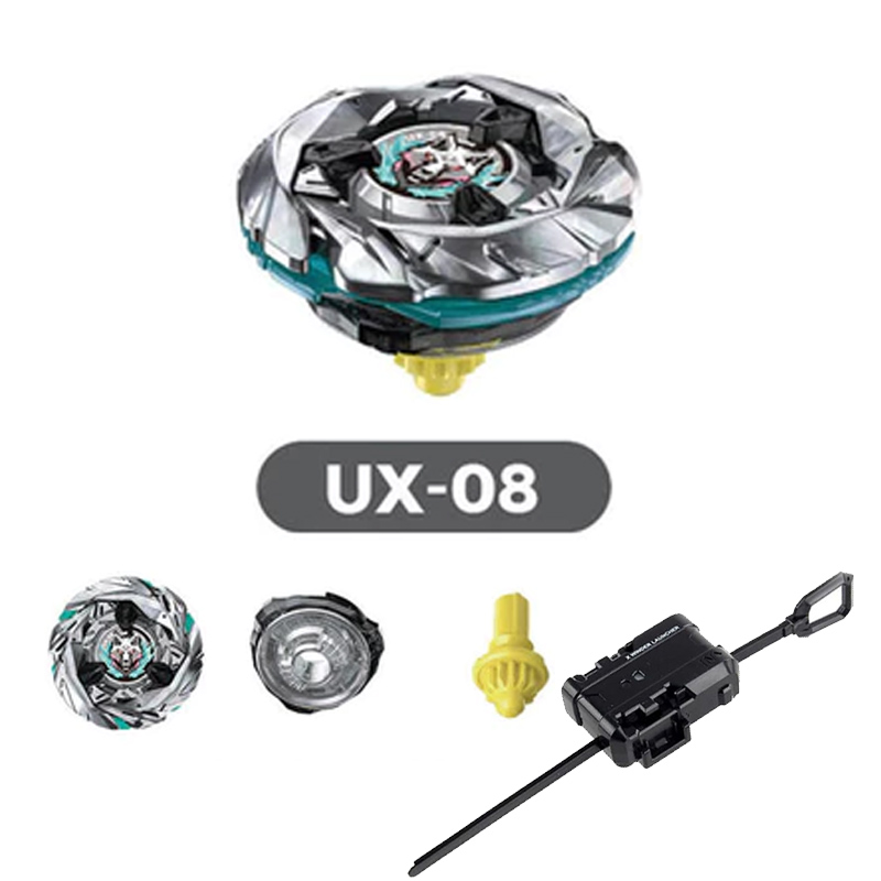 X UX-08 Lobo Prateado Com Punho Lançador Mainan Anak Laki Gasing