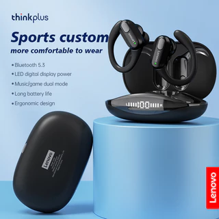 Fones de Ouvido Lenovo XT80 Bluetooth com HiFi estéreo, fone esportivo à prova d’água, display LED de bateria, longa