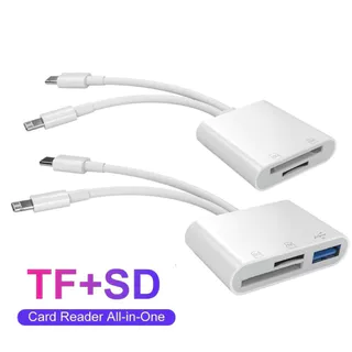 SD Card Reader 5-em-1 para Apple e Type C para USB 3.0/TF Adaptador, Memória para iPhone iPad MacBook Samsung em Oferta na Shopee