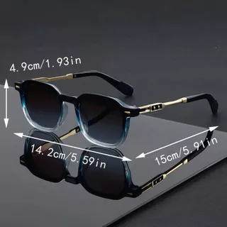 Óculos De Sol Com Armação De Metal Estilo Punk Grande Quadrado Unissex Presente De Viagem Ao Ar Livre