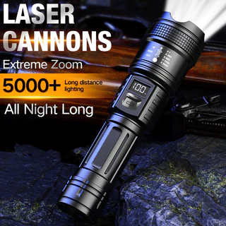 Lanterna Tática-Zoom Telescópico De Alta Intensidade Com Display Digital E Carregamento Rápido Para Ambientes Externos em Oferta na Shopee