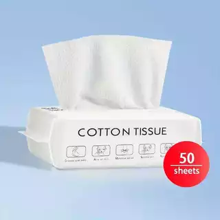 Toalha De Rosto Descartável , Tecido De Algodão , Toalhetes De Maquiagem , Limpador Facial , Pano De Lavagem , 50 Peças em Oferta na Shopee