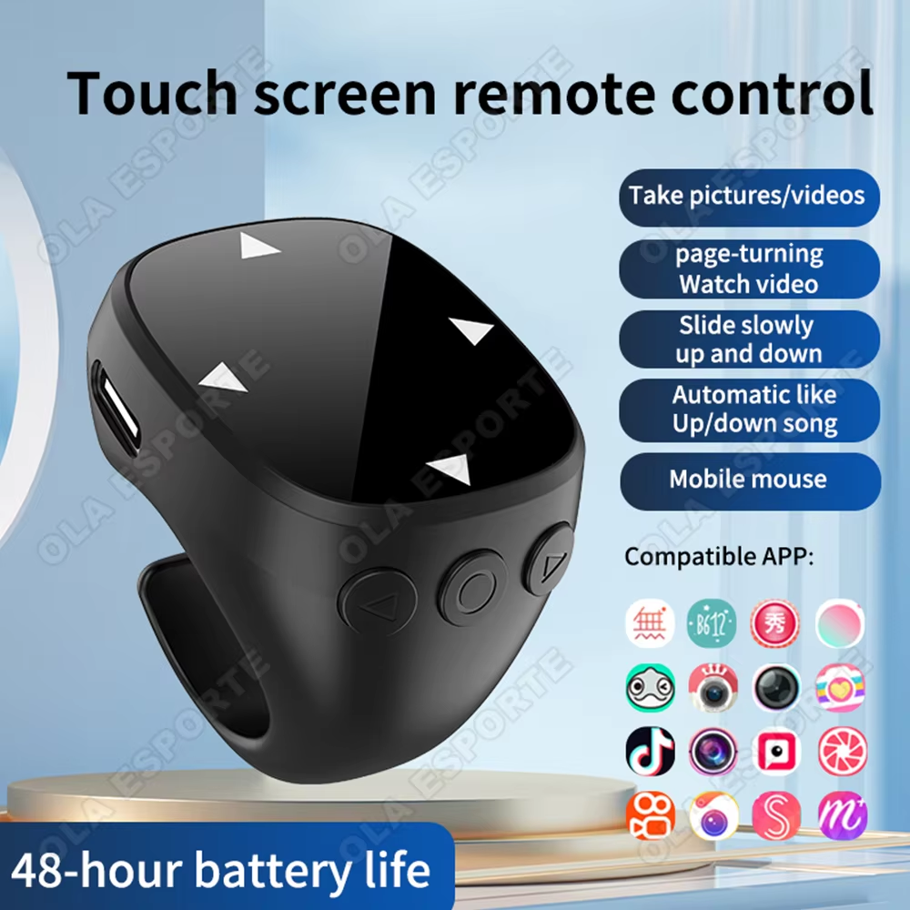 Controle Remoto Sem Fio Da Tela De Toque Para TikTok Anel De Rolagem Bluetooth 5.3 Vídeo Selfie Na Ponta Do Dedo | Shopee Brasil