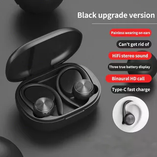Fones de ouvido sem fio SPRISE: 60h de reprodução, display digital, ganchos para as orelhas, perfeitos para esportes. em Oferta na Shopee