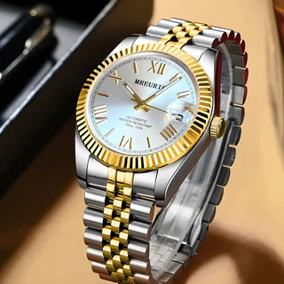 Relógio Regulador Masculino Com Pulseira De Aço, Mostradores Separados De Hora E Minuto, Item Exclusivo Para Coleciona