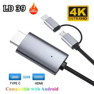 LD39 2 Em 1 USB-C E Micro Para HDMI Cabo HD Streaming Display Stick Dongle TV Pro em Oferta na Shopee
