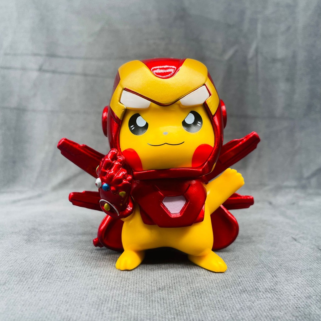 Pokemon Pikachu Cos Vingadores Homem De Ferro Maravilha Figura Fantástica Digimon