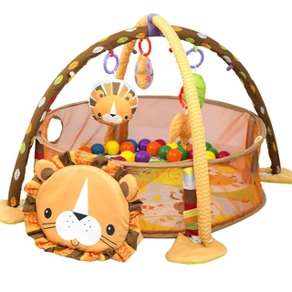 Esteira De Brincadeira Para Bebês Com Brinquedos Pendurados Ginásio E Bola De Poço Recém-Nascidos