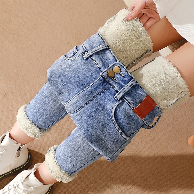 Calça Jeans Quente De Inverno