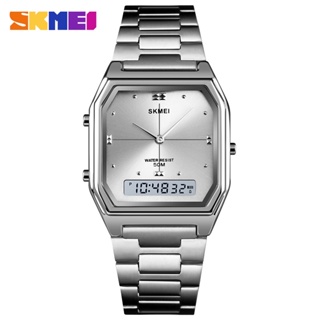 Relógio Unisexo SKMEI Sport Watch Vintage Dual Time Japão Gold Silver À Prova D