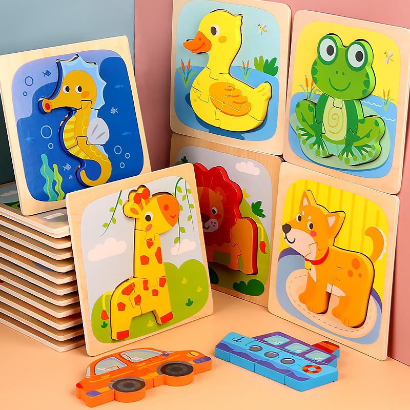 Quebra-cabeça animal bloco - Durável Leve Dos Desenhos Animados Quebra- cabeças Para Crianças - Brinquedos para educação pré-escolar precoce,  crianças, presente menino, menina Rianpesn : : Brinquedos e  Jogos