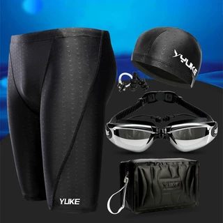 Calções De Banho Masculinos Equipamento De Natação À Prova D'água Óculos Com Tampa De Plugue De Ouvido